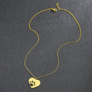 Colar de aço inoxidável com pingentes de coração e patinha ❤️🐾